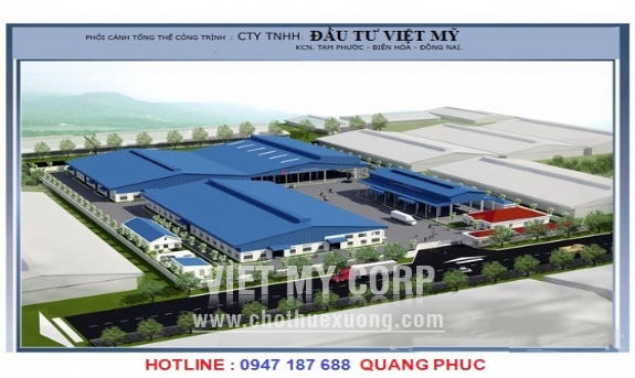 Cho thuê 03 nhà xưởng mới xây mỗi xưởng 4500m2 trong KCN Tam Phước,Tp Biên Hòa, Đồng Nai 1