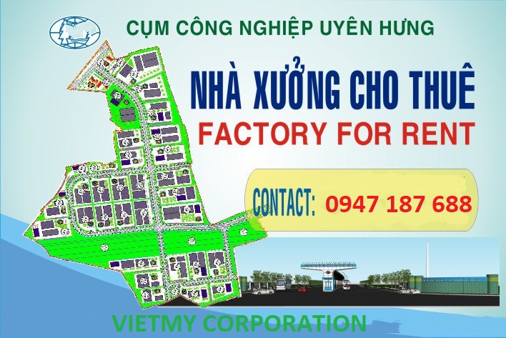 Nhà xưởng mới cần cho thuê trong Cụm Công Nghiệp Uyên Hưng, Tân Uyên, BD